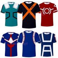 2023 NewAnime My Hero Academia Cosplay เสื้อยืด3D พิมพ์กีฬา Tees สำหรับผู้ชายเด็ก