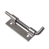 【LZ】❍✜  1pc  Silver Spring Loaded Metal Security Barrel Bolt Latch Tone Spring Latches Door Cabinet Hinges Hardware