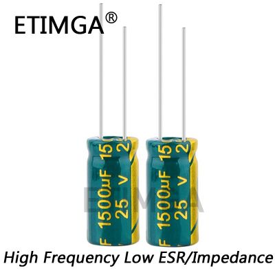 2pcs/lot 25V 1500UF Low ESR/Impedance High Frequency Aluminum Electrolytic Capacitor Size 10*20 1500UF25V 20% Electrical Circuitry Parts