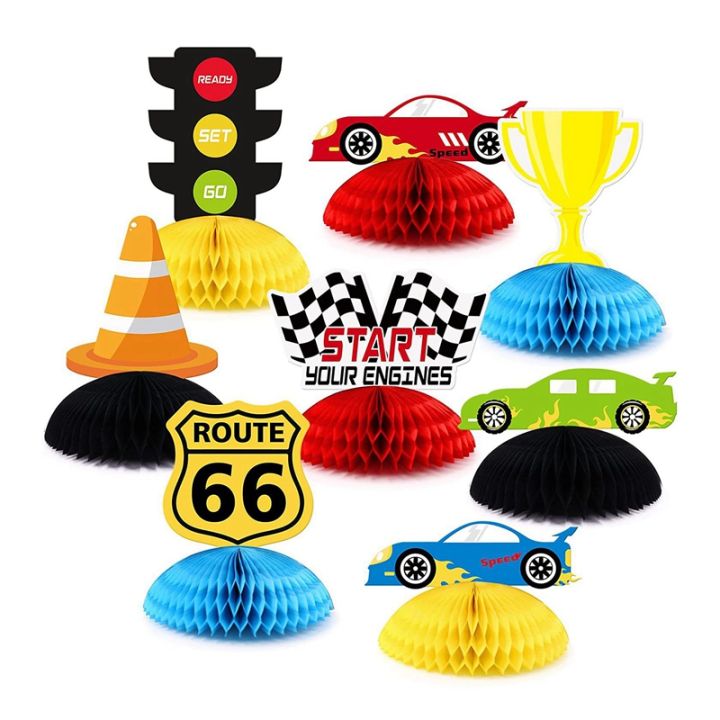 8-pcs-racing-birthday-decorations-honeycomb-centerpieces-racing-theme-table-toppers-for-kids-birthday-party-supplies