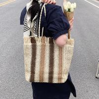Woodrowo I.j Shop  Paper String Womens Striped Beach Straw Shoulder Bag Large Capacity Casual Tote Bag