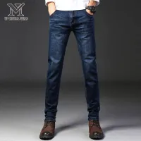 WF Central World summer pants jeans straight high stretch multi-pocket loose summer thin casual wild Korean style trendy long pants for men
