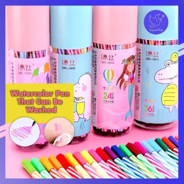 Washable Watercolour Pen With Stamp Kid Water Color Pen Marker Pen