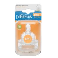 Dr.Browns : DRB382-GBXจุกนม Level 3 สำหรับขวดคอกว้างLevel 3 Silicone Wide-Neck  Options  Nipple, 2pk.