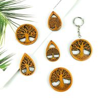 Tree of Life Keychain Epoxy Resin Mold DIY Big Tree Pendant Backpack Decoration Round Silicone Mold