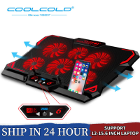 #Ready Stock# Laptop cooler 2 USB Ports and Super muite Six cooling Fan laptop cooling pad Notebook Stand LED Fans Powerful Air Flow Portable Adjustable Laptop Stand