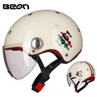 หมวกกันน็อคมอเตอร์ไซค์แบบ B-103ของ Capacete BEON เปิดหน้า3/4มอเตอร์ไซด์เจ็ทหมวกกันน็อคย้อนยุควินเทจได้รับการรับรองจาก Casece