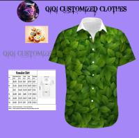 Green Leaves 2023 Summer and Autumn Hawaiian Shirt High Quality, Unisex, Size S-3XL