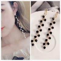 Long Tassel Drop Earrings Crystal Flower Fashion Jewelry boucle d 39;oreille Women Dangle Brincos Wedding Engagement Earring