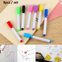 [8 Pcs] Childrens Brush Multi-color Setting Wipe Whiteboard Window Mirror Marker Pen