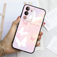 KOSLAM เคสโทรศัพท์แบบขัดด้านผีเสื้อที่ค่อยเป็นค่อยไปในฝันสำหรับ VIVO V29 5G V29e V29 Pro 5G V27e V27 5G V27 Pro 5G V25e V25 5G V25 Pro 5G V23e 5G V23 5G V21e V20 V21 5G v20โปร SE V19คลังสินค้าพร้อมปลอกโทรศัพท์มือถือ TPU นิ่ม2023ดีไซน์ใหม่