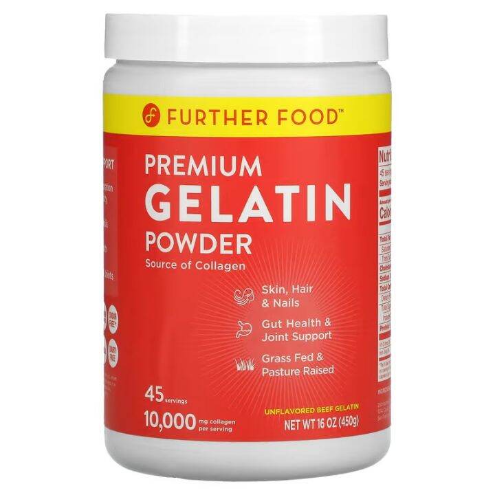 Premium Gelatin Powder Skin Hair Nails Joint, Unflavored, 16 oz (450 g