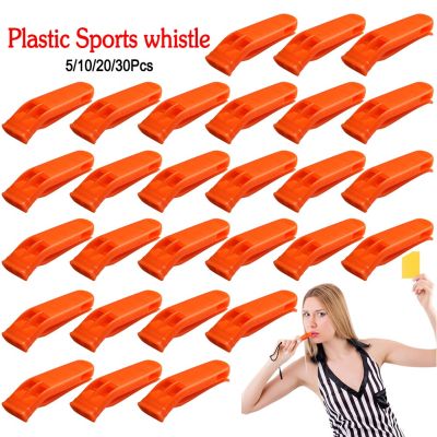 5/10/20/30Pcs Orange Plastic Whistle Double Pipe Dual Band Outdoor Camping Hiking Survival Rescue Emergency Loud Whistle Match Survival kits