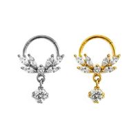 100% Surgical Steel Wing PIERC Hinged Segment Hoop Earrings CZ Paved Tragus Ear Lip Nose Ring eather Tortoise Dangle Piercing Body jewellery