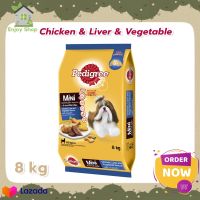 Dog food Pedigree Dog Food Mini Chicken &amp; Liver &amp; Vegetable 8 kg อาหารสุนัข อาหารหมา