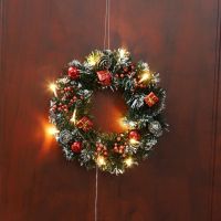 Christmas Led Lighting Wreath Halloween Festival Door Electric Decorations Holiday Home Decoration Thanksgiving Gifts For Friend