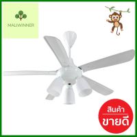 พัดลมโคมไฟ WINFAVOUR SC09 WF556CP-2 56 นิ้ว สีขาว 3 หัวCEILING FAN WITH LIGHT WINFAVOUR SC09 WF556CP-2 56" WHITE 3-LIGHT **สามารถออกใบกำกับภาษีได้ค่ะ**