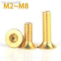 2-20pcs DIN7991 M2 M2.5 M3 M4 M5 M6 M8 Pure Brass Flat Hex Hexagon Socket Countersunk Head Screws