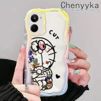 เคส Chenyyka สำหรับ Realme 10เคสซิลิโคนหนาลายโดราเอมอนดอกไม้สวยงามป้องกันการตกกระแทกสีสันสดใสเคสนิ่มเนื้อครีมปกป้องเคสใส