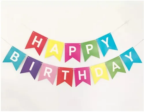 TKB Happy Birthday Banner Flags With String Party Decorations Party ...