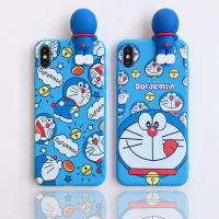 3D Doll สำหรับ Samsung A51 A71 A10 M10 M10s A20 A10s A30 A20s A30s A50 A50s A70 A70s น่ารักสีฟ้า Doraemon ซิลิโคนปกโทรศัพท์