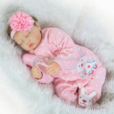 hot！【DT】▪♙▧  Pink Silicone Reborn Babies Dolls Education Real Baby Lifelike Bebe Bonecas toys