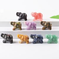 1.5 Cute Little Elephant Statue Animal Natural Crystal Stones Rose Quartz Figurines Healing Reiki Home Decorations Ornament Gift