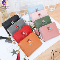 Leboston (กระเป๋า) Women Cherry Pattern Short Tassel Design Card Holder Purse