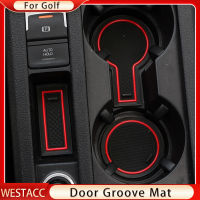 ซิลิคอนรถประตู Groove Mats สำหรับ Volkswagen VW Golf 7 7.5 MK7 MK7.5 2013-2020ประตูกันลื่น Gate Slot Pad ถ้วย Mat อุปกรณ์เสริม