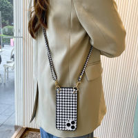 Houndstooth คอไหล่สายคล้อง Crossbody สำหรับ P50 Pro P20 P40 P30 Pro Lite P Smart Plus Nova 3i 7i