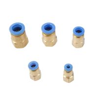 PCF Air Pipe Fitting OD 4/6/8/10/12mm Hose Tube Connector 1/8" Female Thread Brass Pneumatic Connector Quick Joint Fittings 5Pcs Pipe Fittings Accesso