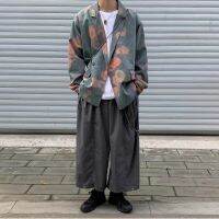 ZZOOI Mens New Personalized Trend Western-style Clothes Couple Blazers Loose Casual Suit Jackets Harajuku Street Flower Print Coats