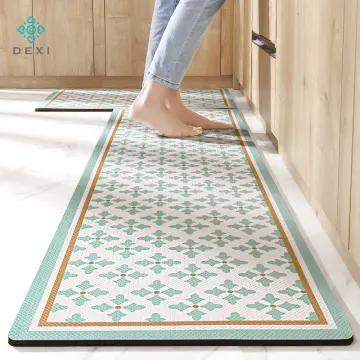 Kitchen Rugs Sets Of 2 Pvc Thick Floor Mats Non-slip Kitchen Carpet Area  Rugs,cushioned Floor Comfort Mats,waterproof And Easy Clean (50x160cm +  50x80