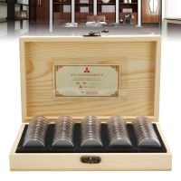 50Pcs/Box Wood Coin Display Storage Boxes Rectangle Boxed Holder Home Storage Case Containers Coin Collector