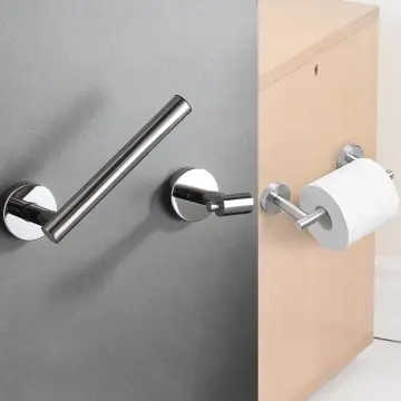 Toilet Paper Holder - Bathroom Flexible Pivoting Tissue Handle on Wall  Mounted, Large Mega Roll Holder - black 