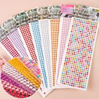 【CW】 9Set 504pcs/Set 6mm Adhesive Rhinestone Stickers Applique Scrapbooking Car Wall Sticke