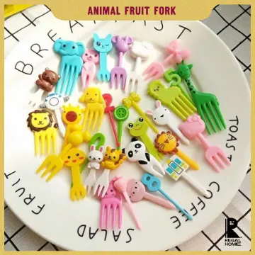 30pcs Animal Food Picks( Random Colors) For Bento Box, Lovely Cartoon Fruit  Skewers & Picks For Kids, Lunch Box Accessory