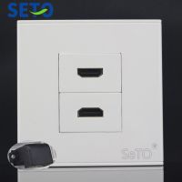 SeTo 86 Type Double Ports Elbow Insert HDMI Panel Wall Plate Socket Keystone Faceplate