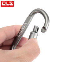 【เสริมอัพเกรด】อลูมิเนียมอัลลอยด์ D-Ring ล็อค Carabiner ล็อคสกรูตะขอแขวนหัวเข็มขัดพวงกุญแจสำหรับการตั้งแคมป์กลางแจ้งเดินป่า