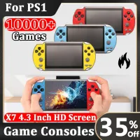 NEW X7 4.3 Inch Video Game Console Dual Joystick Handheld Retro Game Console Built-In 10000 Free Games HD Video Player TV Output