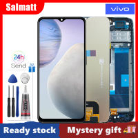 Salmatt ต้นฉบับสำหรับ Vivo Y11 (2023)/ชิ้นส่วนจอสัมผัสแอลซีดีของเครื่องแปลงดิจิทัล V2236A ที่มีกรอบกลางสำหรับอะไหล่ทดแทน LCD V2236A Vivo Y11 2023