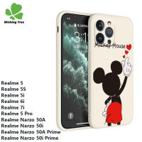 เคสสำหรับ OPPO Realme 5 5S 5i 6i 7i 5 Pro Narzo 50A Prime Narzo 50i Prime Narzo 50A Narzo 50i รูปการ์ตูนสร้างสรรค์ Mickey Minnie เคสโทรศัพท์เป็นคู่ฝาหลังซิลิโคนนิ่มกันกระแทก