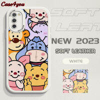 Case4you สำหรับ Samsung A23 A22 A22M A21S A20S A13 A12 A11 A03 A3S หมีน่ารักแบบบางเคสหลังหนังเคสโทรศัพท์ปลอกหนัง PU