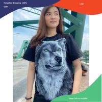 HD เสื้อผู้ชาย เสื้อผู้ชายเท่ๆ หมาป่าเรืองเเสง เเบรนด์เเท้ Rockeagle รุ่น GW By RD-Shop T-shirts เสื้อผู้ชายไซส์ใหญ่