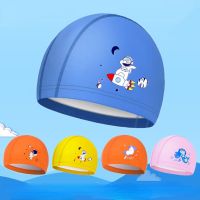 【CW】Childrens Swimming Caps PU Ear Protection Waterproof Comfortable Cartoon Astronaut Swimming Caps Boys Girls Swim Equipment