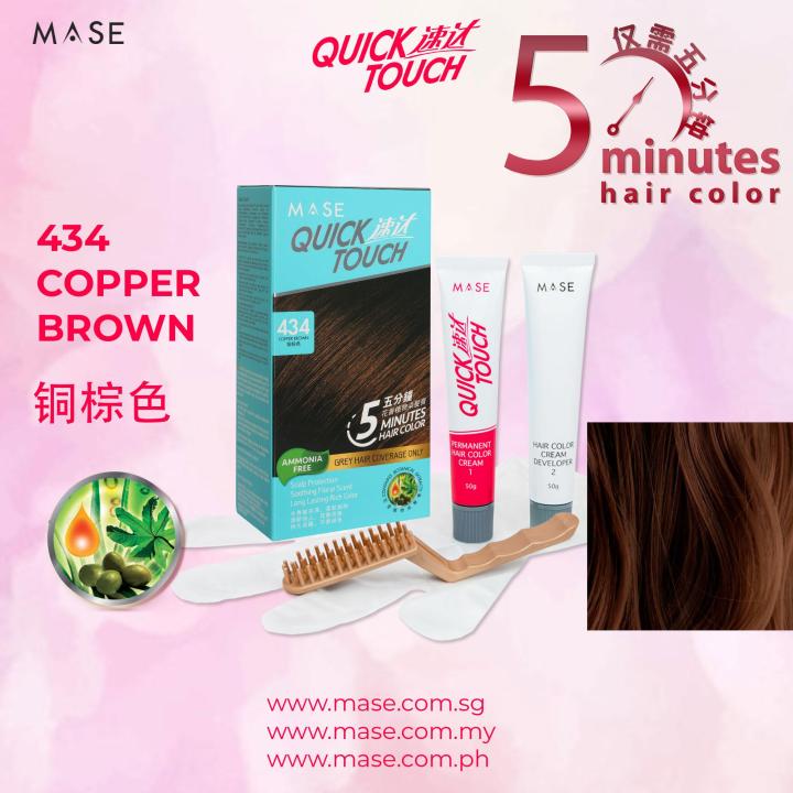 Quick Touch 5 Minutes Hair Color 434 Copper Brown [100% Grey Hair Coverage]  Instant Hair Colour Hair Dye | Lazada