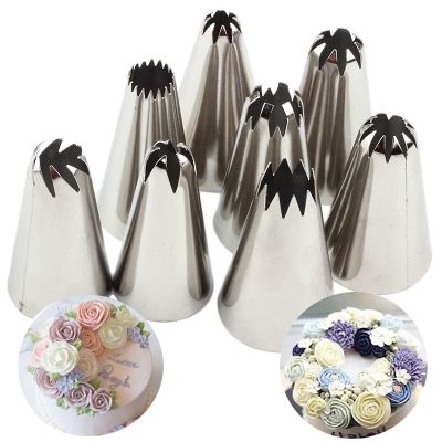 【CW】 8Pcs/Set Large Size Piping Nozzles Russian Pastry Tips Decorating Tools