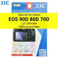 กล้อง JJC ปกป้องหน้าจอสำหรับ Canon EOS 90D 80D 70กระจกเทมเปอร์2.5D ขอบรอบอุปกรณ์ที่ติดปกป้องจอ LCD ป้องกันรอยขีดข่วน