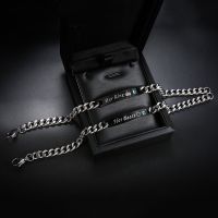 Couple Bracelets Titanium Steel Alloy King Queen Bracelet Alloy Pendant Lover Letter Bracelet Gift Men And Women Jewelry