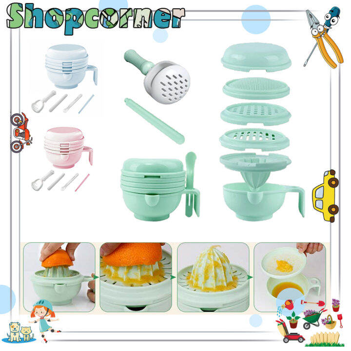 Baby Safe Food Maker Grinding Bowl Isi 10 Perlengkapan Mpasi Bayi